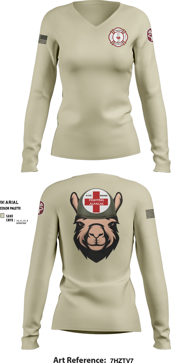 Women's Long Sleeve Vneck Shirt, WBAMCAlpha Company, WBAMC, Softball, Teamtime, Team time, sublimation, custom sports apparel, team uniforms, spirit wear, spiritwear, sports uniforms, custom shirts, team store, custom team store, fundraiser sports, apparel fundraiser