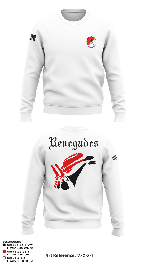 Crew Neck Sweatshirt, Renegades, Army, Teamtime, Team time, sublimation, custom sports apparel, team uniforms, spirit wear, spiritwear, sports uniforms, custom shirts, team store, custom team store, fundraiser sports, apparel fundraiser
