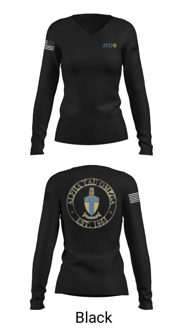 Women's Long Sleeve Vneck Shirt, , Army, Teamtime, Team time, sublimation, custom sports apparel, team uniforms, spirit wear, spiritwear, sports uniforms, custom shirts, team store, custom team store, fundraiser sports, apparel fundraiser