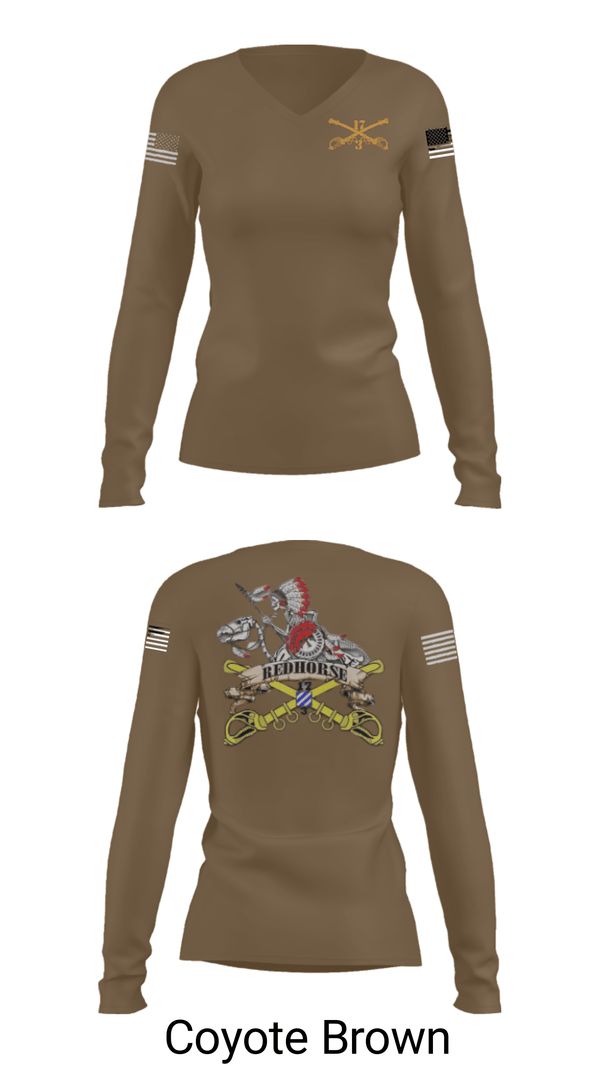 Women's Long Sleeve Vneck Shirt, , Army, Teamtime, Team time, sublimation, custom sports apparel, team uniforms, spirit wear, spiritwear, sports uniforms, custom shirts, team store, custom team store, fundraiser sports, apparel fundraiser