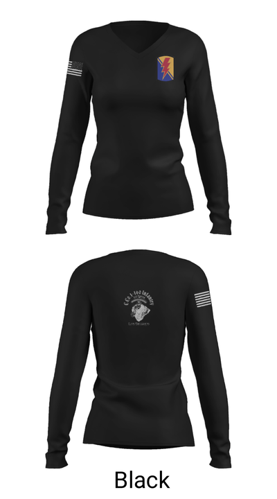 C Co. 1-160 Infantry 40456351 Women's Long Sleeve V-neck Shirt - 39