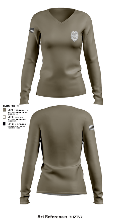Shalom Austin Security 6197211 Women's Long Sleeve V-neck Shirt - 1