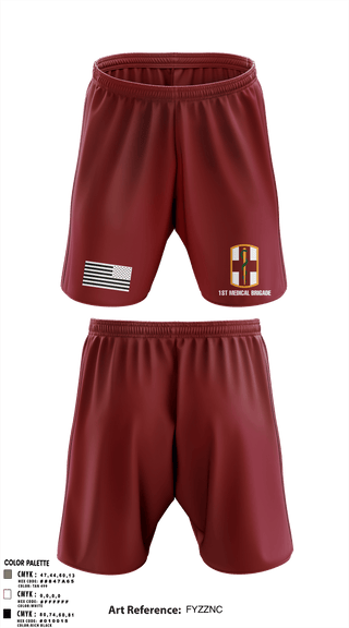 Athletic Shorts With Pockets, 1st Medical Brigade, , Teamtime, Team time, sublimation, custom sports apparel, team uniforms, spirit wear, spiritwear, sports uniforms, custom shirts, team store, custom team store, fundraiser sports, apparel fundraiser