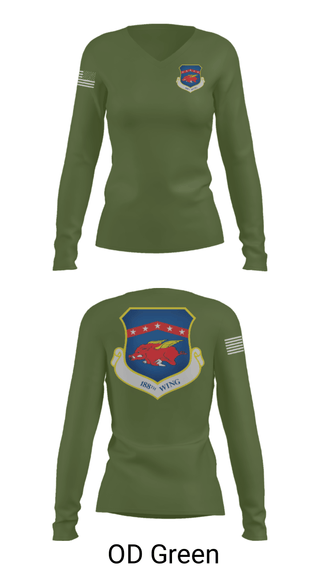 Women's Long Sleeve Vneck Shirt, , Air Force, Teamtime, Team time, sublimation, custom sports apparel, team uniforms, spirit wear, spiritwear, sports uniforms, custom shirts, team store, custom team store, fundraiser sports, apparel fundraiser