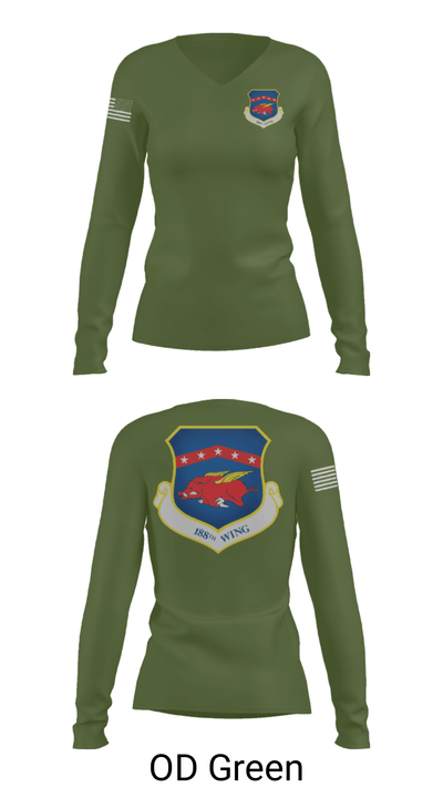 188th wing air national guard 12455702 Women's Long Sleeve V-neck Shirt - 39