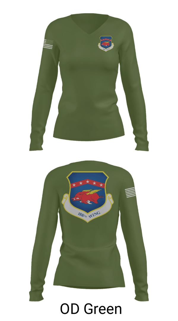 Women's Long Sleeve Vneck Shirt, , Air Force, Teamtime, Team time, sublimation, custom sports apparel, team uniforms, spirit wear, spiritwear, sports uniforms, custom shirts, team store, custom team store, fundraiser sports, apparel fundraiser