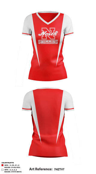 Women's Short Sleeve Vneck Shirt, North Attleborough High School Swimming, Swimming, Teamtime, Team time, sublimation, custom sports apparel, team uniforms, spirit wear, spiritwear, sports uniforms, custom shirts, team store, custom team store, fundraiser sports, apparel fundraiser