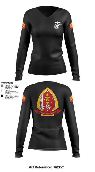 Women's Long Sleeve Vneck Shirt, , Marines, Teamtime, Team time, sublimation, custom sports apparel, team uniforms, spirit wear, spiritwear, sports uniforms, custom shirts, team store, custom team store, fundraiser sports, apparel fundraiser