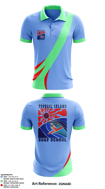 Topsail Island Surf School 81883035 Short Sleeve Performance Polo - 2