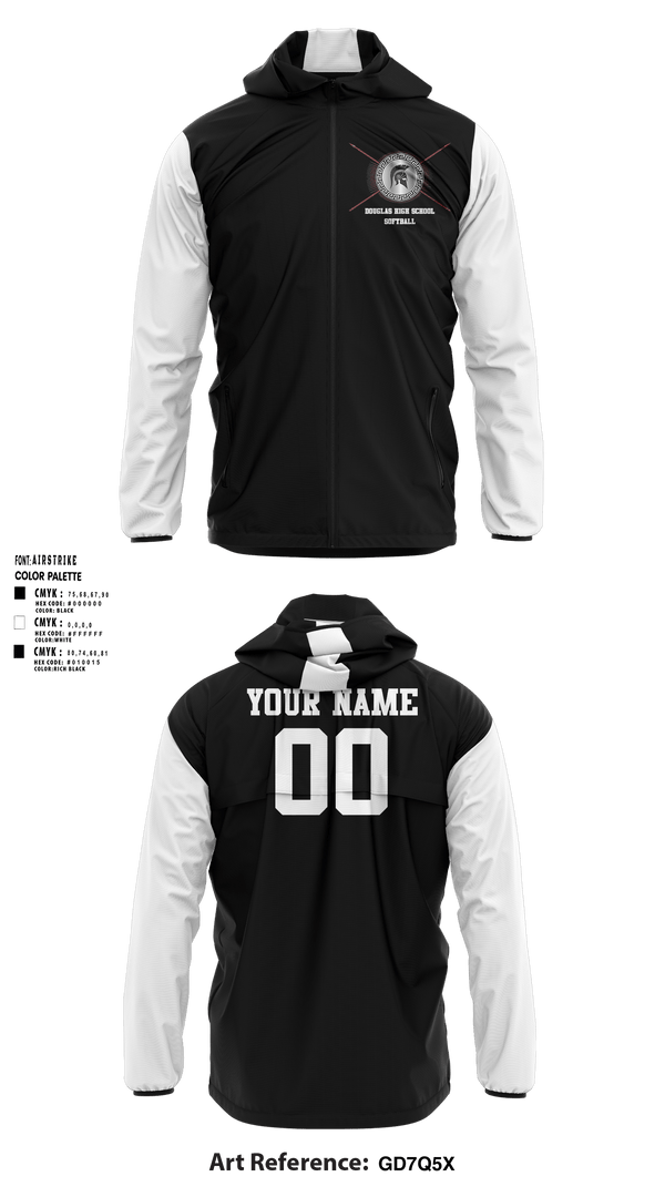 Windbreaker, Douglas High School Softball, Softball, Teamtime, Team time, sublimation, custom sports apparel, team uniforms, spirit wear, spiritwear, sports uniforms, custom shirts, team store, custom team store, fundraiser sports, apparel fundraiser