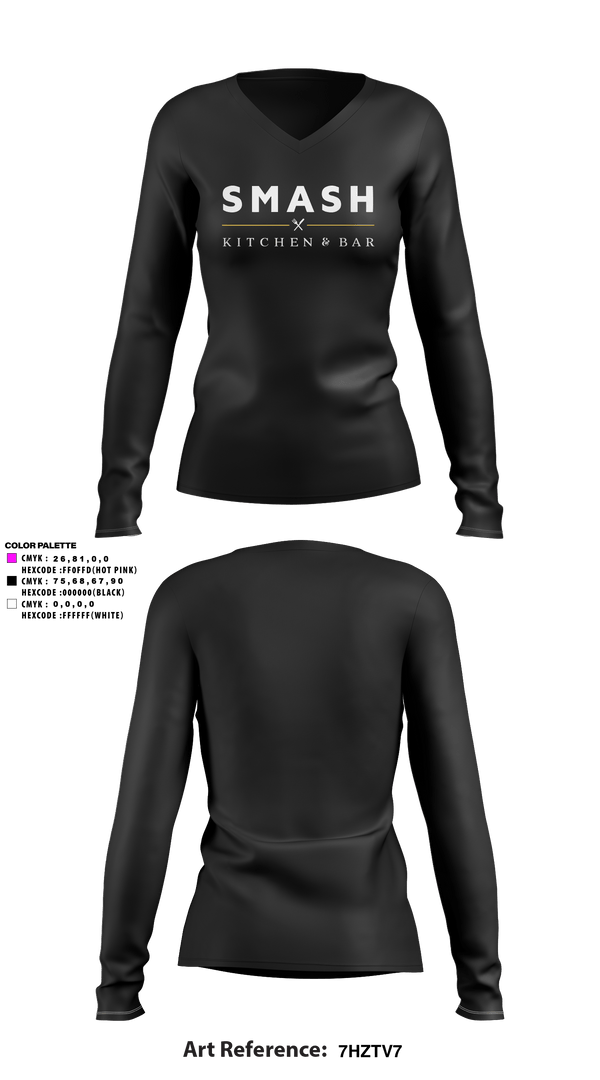 Women's Long Sleeve Vneck Shirt, SMASH, Softball, Teamtime, Team time, sublimation, custom sports apparel, team uniforms, spirit wear, spiritwear, sports uniforms, custom shirts, team store, custom team store, fundraiser sports, apparel fundraiser
