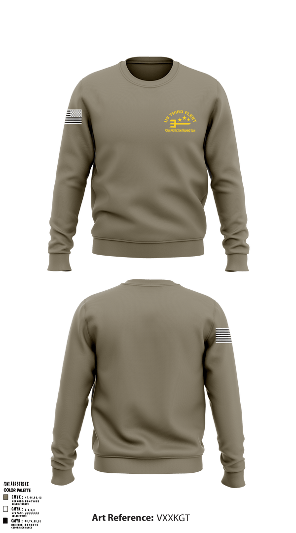 Crew Neck Sweatshirt, US Command Third Fleet, Navy, Teamtime, Team time, sublimation, custom sports apparel, team uniforms, spirit wear, spiritwear, sports uniforms, custom shirts, team store, custom team store, fundraiser sports, apparel fundraiser