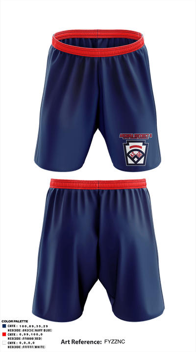 Arizona District 6 Little League Baseball 81927694 Athletic Shorts With Pockets - 36