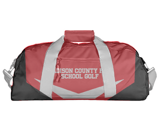Duffle Bag, Madison County High School Golf, Golf, Teamtime, Team time, sublimation, custom sports apparel, team uniforms, spirit wear, spiritwear, sports uniforms, custom shirts, team store, custom team store, fundraiser sports, apparel fundraiser