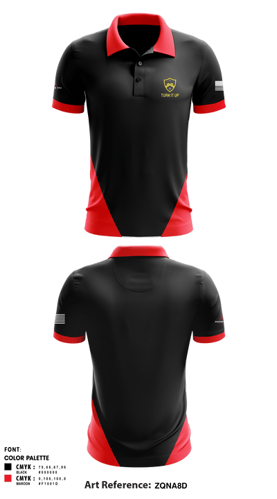 Turn It Up MMA 7275372 Short Sleeve Performance Polo - 1