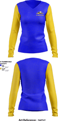 St Martin High School Swimming 70383314 Women's Long Sleeve V-neck Shirt - 1