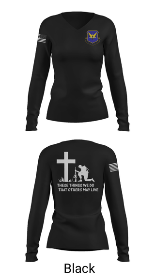 Women's Long Sleeve Vneck Shirt, , Air Force, Teamtime, Team time, sublimation, custom sports apparel, team uniforms, spirit wear, spiritwear, sports uniforms, custom shirts, team store, custom team store, fundraiser sports, apparel fundraiser