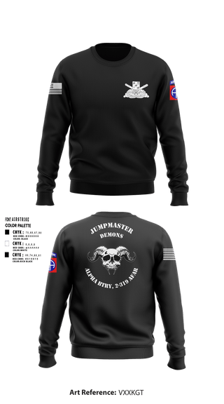 Crew Neck Sweatshirt, ALPHA BTRY, 2-319th AFAR, Army, Teamtime, Team time, sublimation, custom sports apparel, team uniforms, spirit wear, spiritwear, sports uniforms, custom shirts, team store, custom team store, fundraiser sports, apparel fundraiser