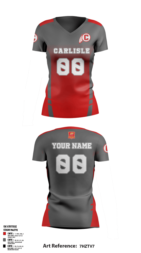 Women's Short Sleeve Vneck Shirt, Carlisle Senior High School Volleyball, Women's Volleyball, Teamtime, Team time, sublimation, custom sports apparel, team uniforms, spirit wear, spiritwear, sports uniforms, custom shirts, team store, custom team store, fundraiser sports, apparel fundraiser