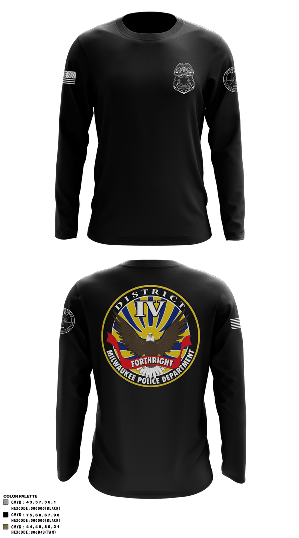 Long Sleeve Performance Shirt, District IV, Police, Teamtime, Team time, sublimation, custom sports apparel, team uniforms, spirit wear, spiritwear, sports uniforms, custom shirts, team store, custom team store, fundraiser sports, apparel fundraiser