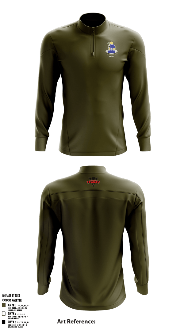 Quarter Zip Jacket, , Army, Teamtime, Team time, sublimation, custom sports apparel, team uniforms, spirit wear, spiritwear, sports uniforms, custom shirts, team store, custom team store, fundraiser sports, apparel fundraiser