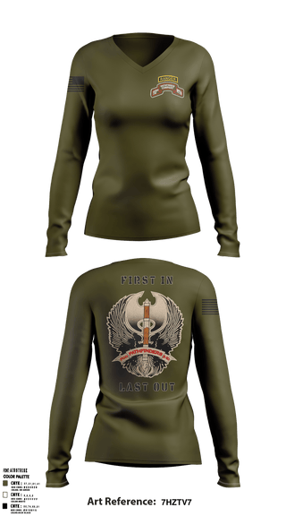 Women's Long Sleeve Vneck Shirt, , Army, Teamtime, Team time, sublimation, custom sports apparel, team uniforms, spirit wear, spiritwear, sports uniforms, custom shirts, team store, custom team store, fundraiser sports, apparel fundraiser