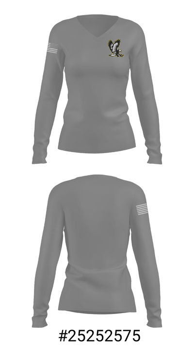 LakeVille Memorial High School Soccer 75242351 Women's Long Sleeve V-neck Shirt - 36