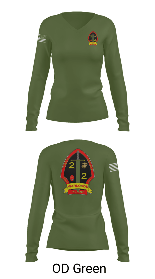 Women's Long Sleeve Vneck Shirt, , Marines, Teamtime, Team time, sublimation, custom sports apparel, team uniforms, spirit wear, spiritwear, sports uniforms, custom shirts, team store, custom team store, fundraiser sports, apparel fundraiser