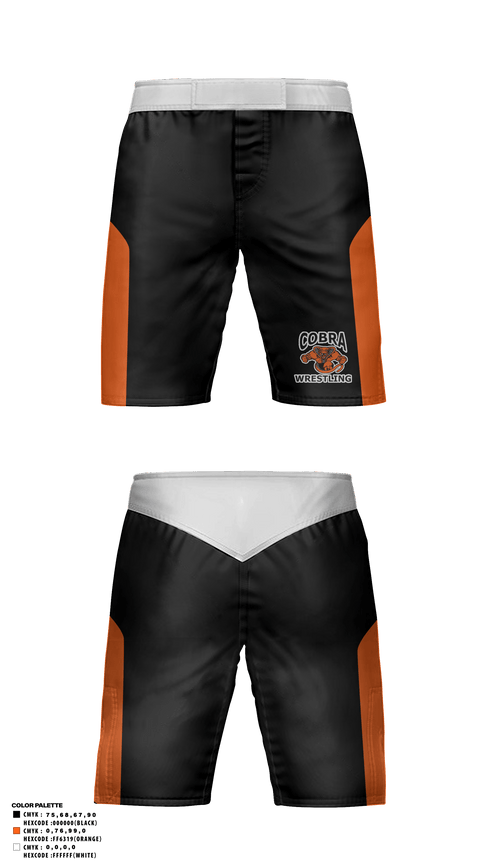 Fight Shorts, Cobra Wrestling, Wrestling, Teamtime, Team time, sublimation, custom sports apparel, team uniforms, spirit wear, spiritwear, sports uniforms, custom shirts, team store, custom team store, fundraiser sports, apparel fundraiser