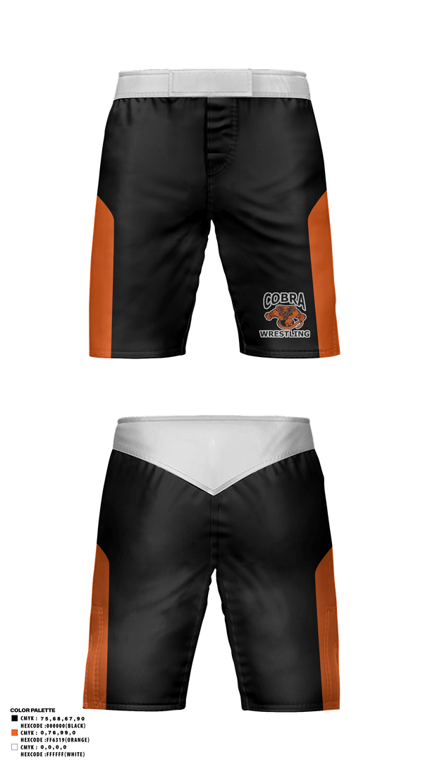 Fight Shorts, Cobra Wrestling, Wrestling, Teamtime, Team time, sublimation, custom sports apparel, team uniforms, spirit wear, spiritwear, sports uniforms, custom shirts, team store, custom team store, fundraiser sports, apparel fundraiser