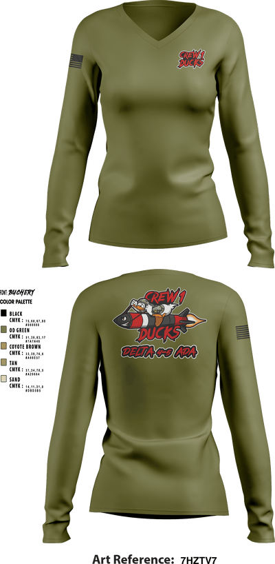 Delta 4-5 58559779 Women's Long Sleeve V-neck Shirt - 9