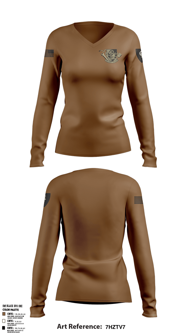 Women's Long Sleeve Vneck Shirt, 1438th CTC, National Guard, Teamtime, Team time, sublimation, custom sports apparel, team uniforms, spirit wear, spiritwear, sports uniforms, custom shirts, team store, custom team store, fundraiser sports, apparel fundraiser