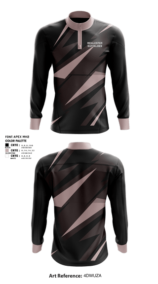 Quarter Zip Jacket, McAlester Buffaloes, Women's Volleyball, Teamtime, Team time, sublimation, custom sports apparel, team uniforms, spirit wear, spiritwear, sports uniforms, custom shirts, team store, custom team store, fundraiser sports, apparel fundraiser