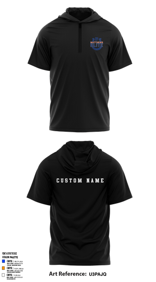 Short Sleeve Performance Shirt with hood, Matthews Elite, Football, Teamtime, Team time, sublimation, custom sports apparel, team uniforms, spirit wear, spiritwear, sports uniforms, custom shirts, team store, custom team store, fundraiser sports, apparel fundraiser