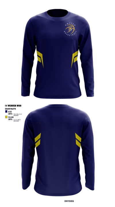 Owosso High School Basketball 36542620 Long Sleeve Performance Shirt - 1