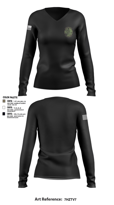 391st APG 27480907 Women's Long Sleeve V-neck Shirt - 3