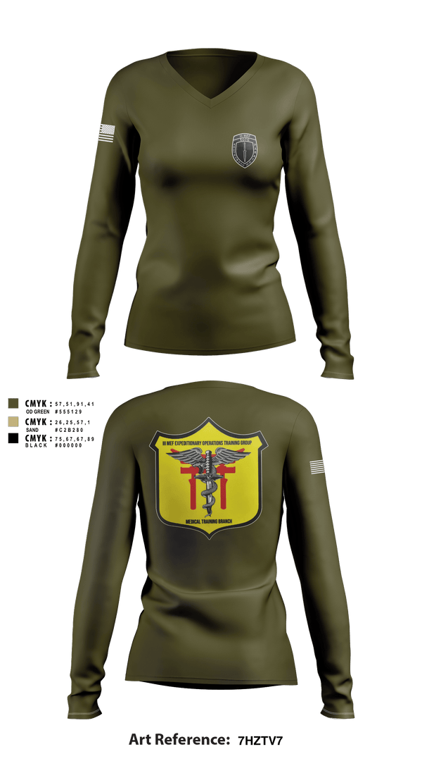 Women's Long Sleeve Vneck Shirt, , Marines, Teamtime, Team time, sublimation, custom sports apparel, team uniforms, spirit wear, spiritwear, sports uniforms, custom shirts, team store, custom team store, fundraiser sports, apparel fundraiser