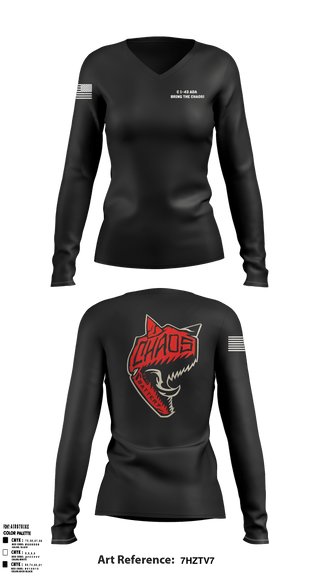 Women's Long Sleeve Vneck Shirt, , Army, Teamtime, Team time, sublimation, custom sports apparel, team uniforms, spirit wear, spiritwear, sports uniforms, custom shirts, team store, custom team store, fundraiser sports, apparel fundraiser