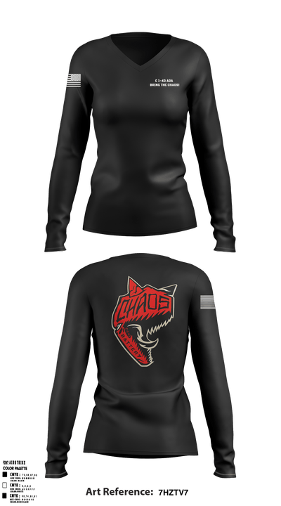 C 1-43 ADA 26758454 Women's Long Sleeve V-neck Shirt - 5