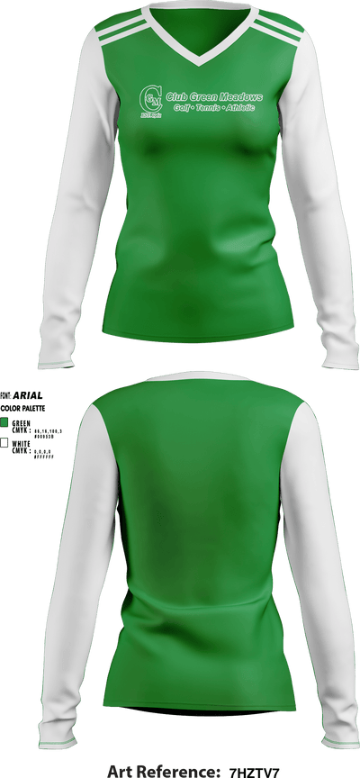Club Green Meadows 34782873 Women's Long Sleeve V-neck Shirt - 1