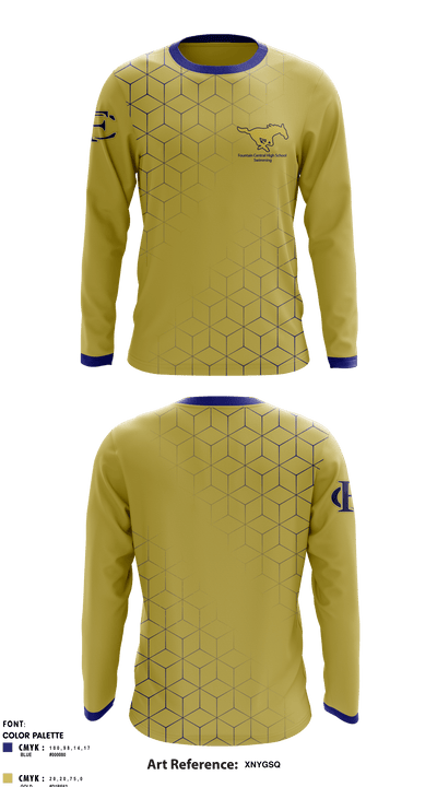 Fountain Central High School Swimming 83711892 Long Sleeve Performance Shirt - 1
