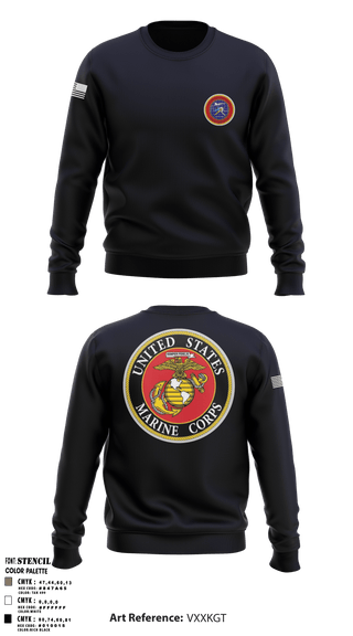 Crew Neck Sweatshirt, , Marines, Teamtime, Team time, sublimation, custom sports apparel, team uniforms, spirit wear, spiritwear, sports uniforms, custom shirts, team store, custom team store, fundraiser sports, apparel fundraiser