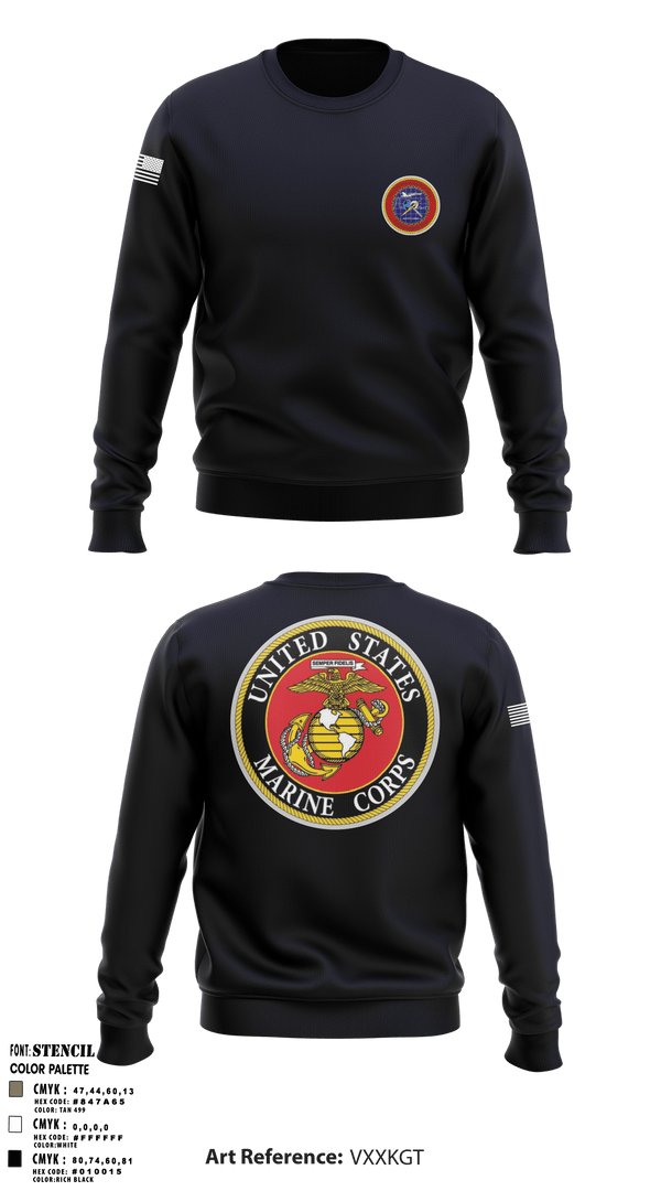 Crew Neck Sweatshirt, , Marines, Teamtime, Team time, sublimation, custom sports apparel, team uniforms, spirit wear, spiritwear, sports uniforms, custom shirts, team store, custom team store, fundraiser sports, apparel fundraiser