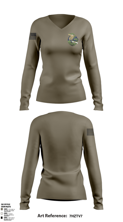 USS BOXER (LHD4) Health Services Department 43872695 Women's Long Sleeve V-neck Shirt - 2