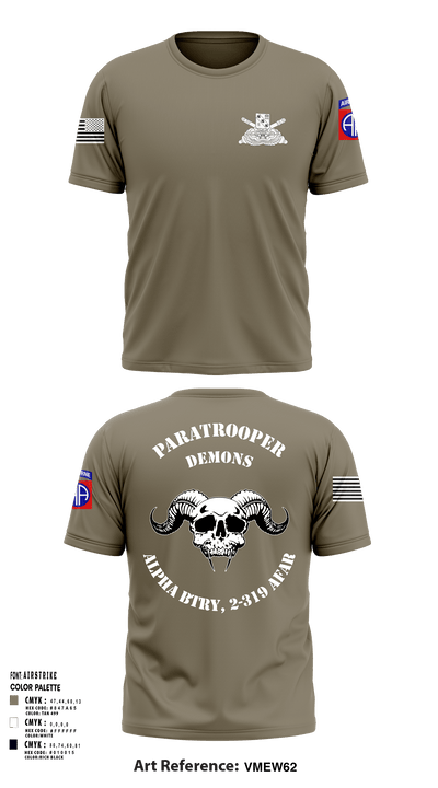 ALPHA BTRY, 2-319th AFAR 68475694 Short Sleeve Performance Shirt - 8