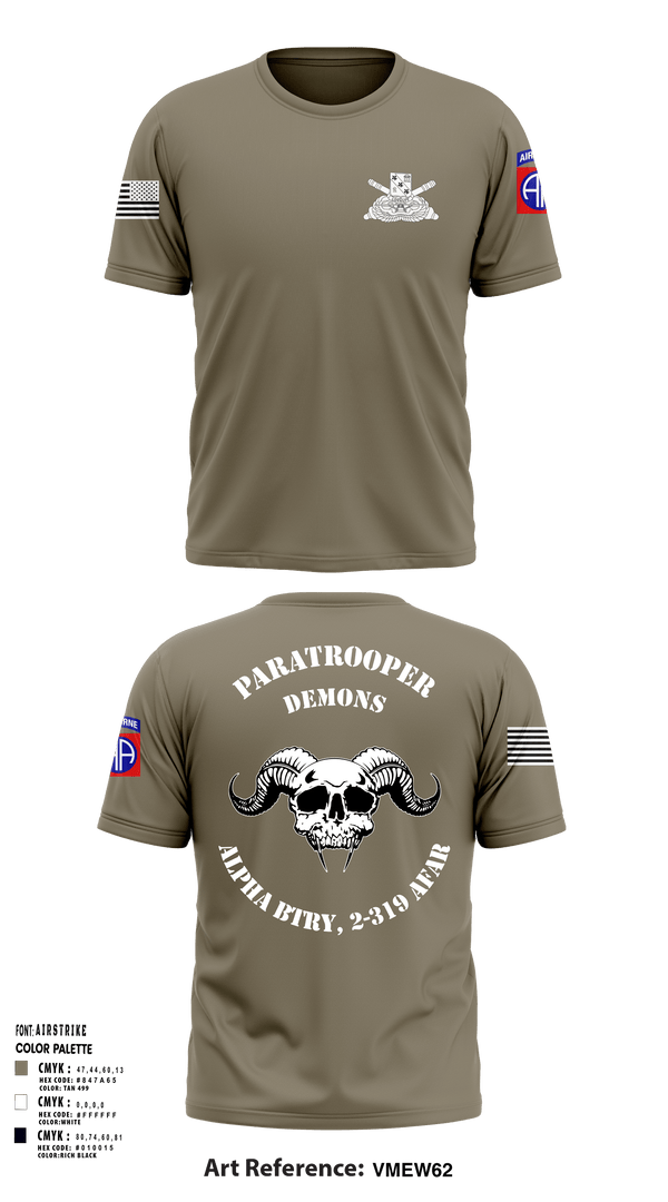 Short Sleeve Performance Shirt, ALPHA BTRY, 2-319th AFAR, Army, Teamtime, Team time, sublimation, custom sports apparel, team uniforms, spirit wear, spiritwear, sports uniforms, custom shirts, team store, custom team store, fundraiser sports, apparel fundraiser
