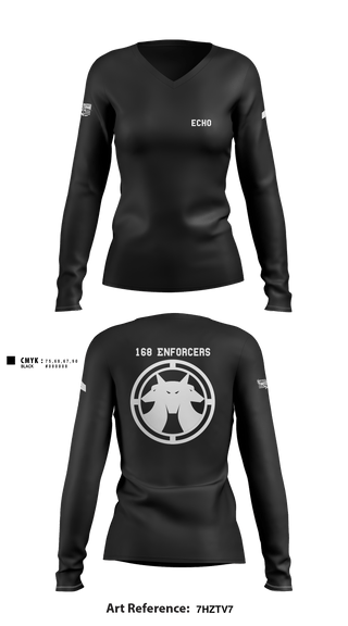 Women's Long Sleeve Vneck Shirt, Echo Company, Army, Teamtime, Team time, sublimation, custom sports apparel, team uniforms, spirit wear, spiritwear, sports uniforms, custom shirts, team store, custom team store, fundraiser sports, apparel fundraiser