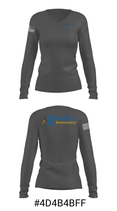 Frank Borman School 72819267 Women's Long Sleeve V-neck Shirt - 33