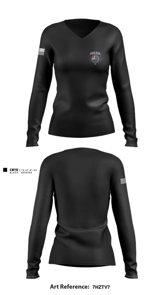 Women's Long Sleeve Vneck Shirt, , Police, Teamtime, Team time, sublimation, custom sports apparel, team uniforms, spirit wear, spiritwear, sports uniforms, custom shirts, team store, custom team store, fundraiser sports, apparel fundraiser