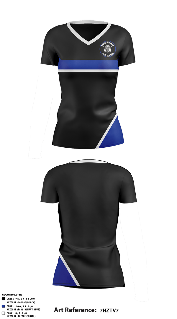 Women's Short Sleeve Vneck Shirt, Lake Norman High School, Spirit Store, Teamtime, Team time, sublimation, custom sports apparel, team uniforms, spirit wear, spiritwear, sports uniforms, custom shirts, team store, custom team store, fundraiser sports, apparel fundraiser